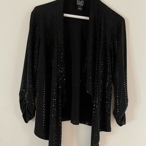 NWOT Clara Sun Woo -Shimmer dressy draped black cardigan sweater- unworn -
